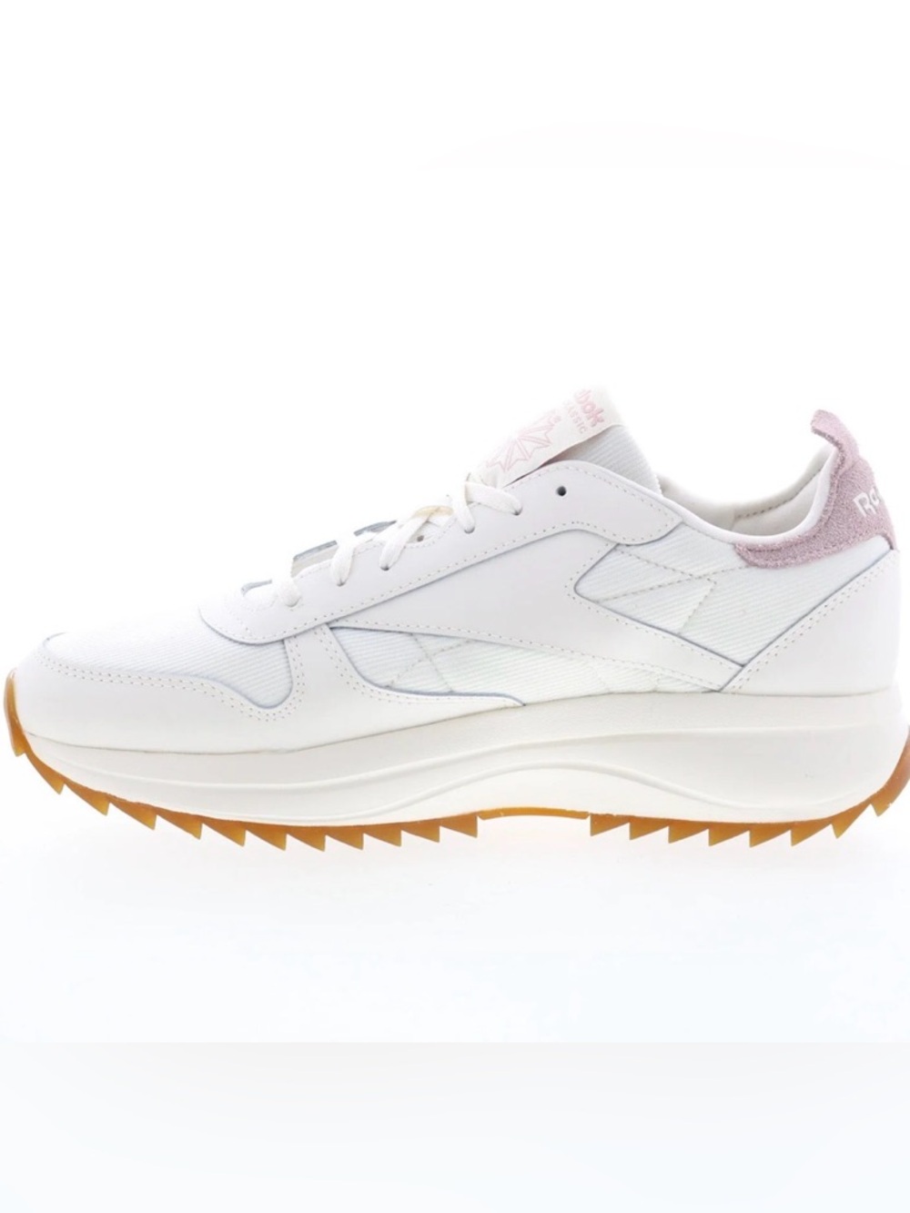 Reebok Women's White Sneakers with Pink Accents and Gum Outsole - Picture 4 of 11